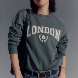 Good American X Anthropologie LONDON Graphic Crewneck Sweatshirt XXL NWT